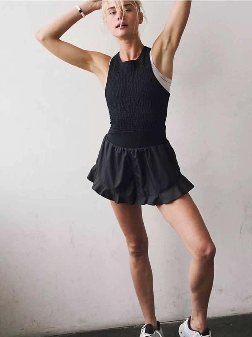 Free People Movement Breathless Shorties Onesie Romper In Black NWT Size Medium - Picture 4 of 10